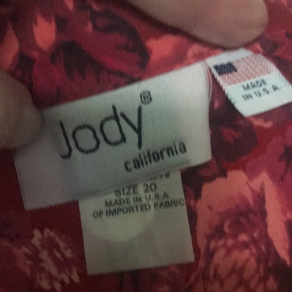 NWT Vintage Jody Red Floral Dress Size 20W - Picture 3 of 7